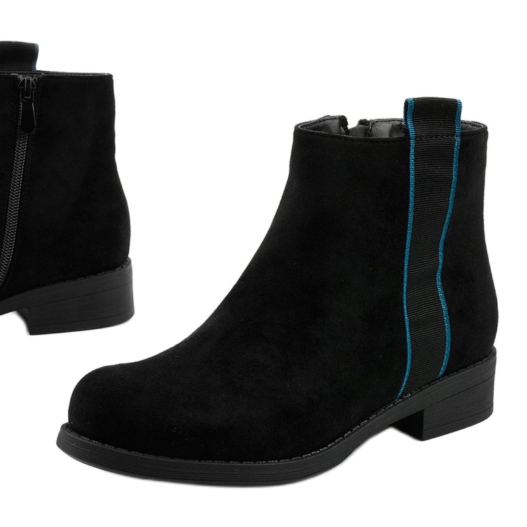 Botas pretas rasas Botas isoladas Thelsys preto azul 1 Botas pretas rasas Botas isoladas Thelsys preto azul 1
