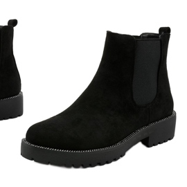 Botas rasas de camurça preta da Nahneva preto 1 Botas rasas de camurça preta da Nahneva preto 1