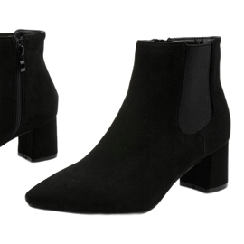 Botins de camurça preta com elástico Prestons preto 1