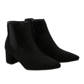 Botins de camurça preta com elástico Prestons preto 2