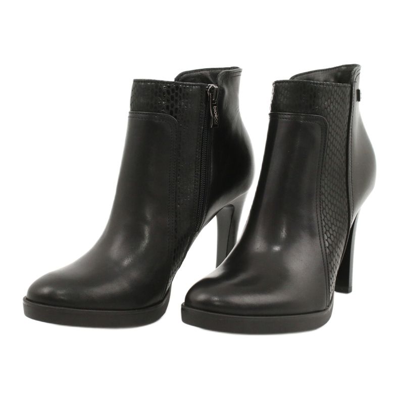 Botas femininas de couro Arka 7245 preto 1