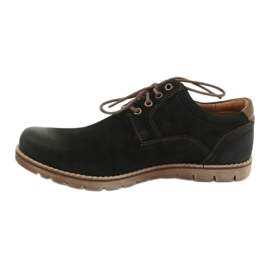 Sapatos masculinos Riko 761 casuais com cadarço, pretos 1