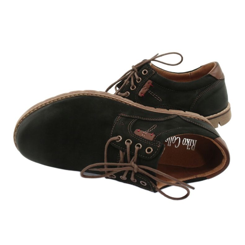 Sapatos masculinos Riko 761 casuais com cadarço, pretos 4