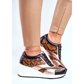 GOE Calçados esportivos femininos, tênis, couro preto GG2N3044 multicolorido 2