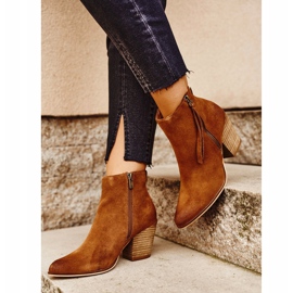 Botas femininas de salto alto Big Star Camel GG274364 marrom multicolorido 2