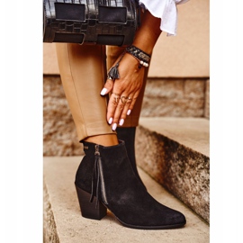 Botas femininas de salto alto, Big Star pretas GG274362 preto 2