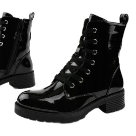 Botas laqueadas pretas da Slider preto 1