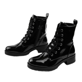 Botas laqueadas pretas da Slider preto 2