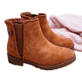 POPA Botas infantis de salto baixo Camel Sicarro marrom 2