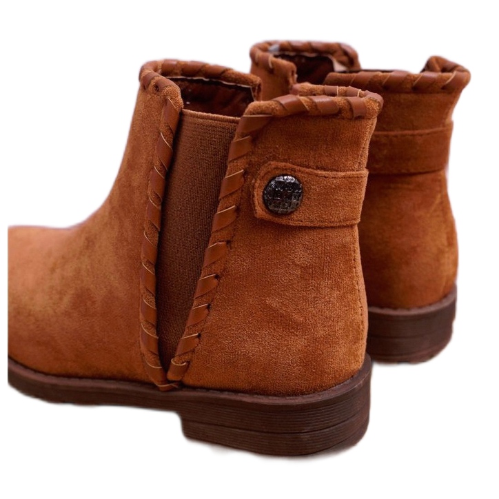 POPA Botas infantis de salto baixo Camel Sicarro castanho 3