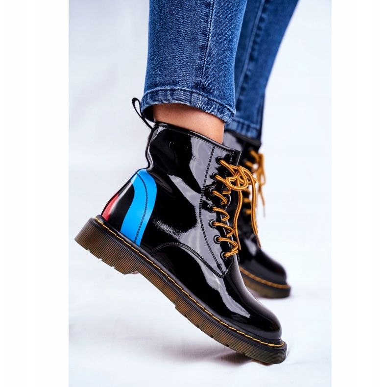 Caçadores de botas femininas Glany Goe Couro Preto GG2N3056 2