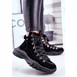 Sapatos de trekking feminino caçadores couro camurça Big Star GG274893 preto 1