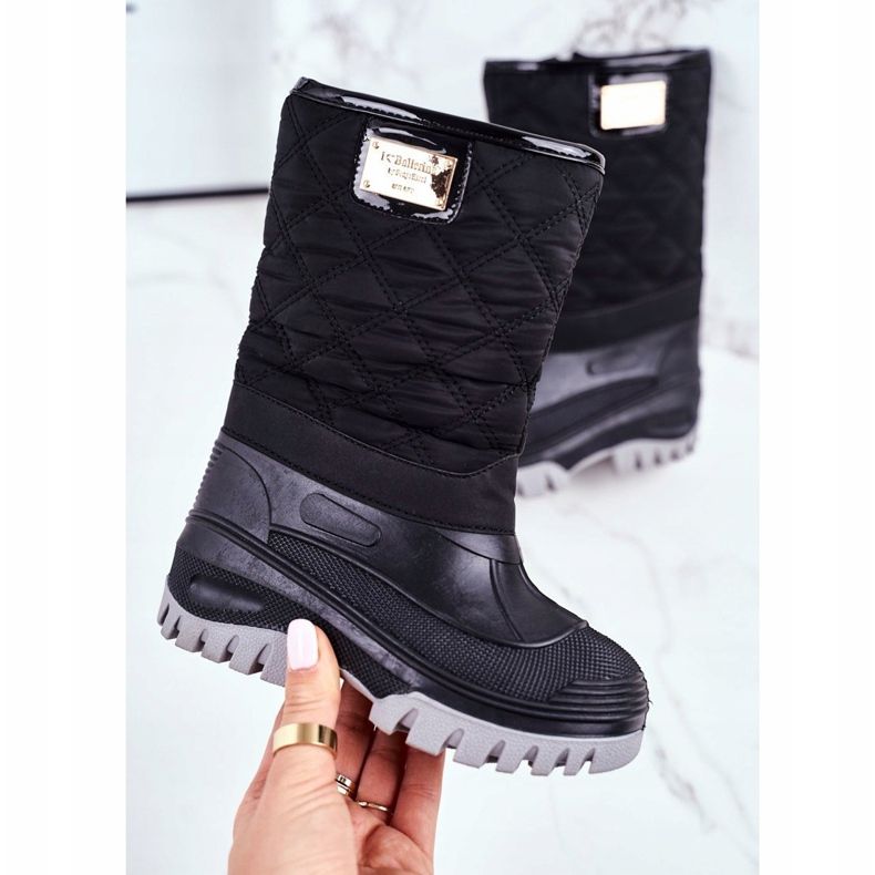 Apawwa Botas de neve com isolamento de pele para crianças pretas Mussi preto 2