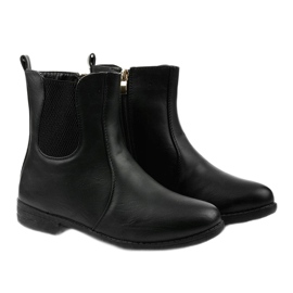 Botas pretas de cano baixo com elástico e zíper Trini preto 2 Botas pretas de cano baixo com elástico e zíper Trini preto 2