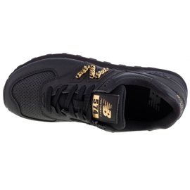 Sapatos New Balance W WL574HNQ preto dourado 2
