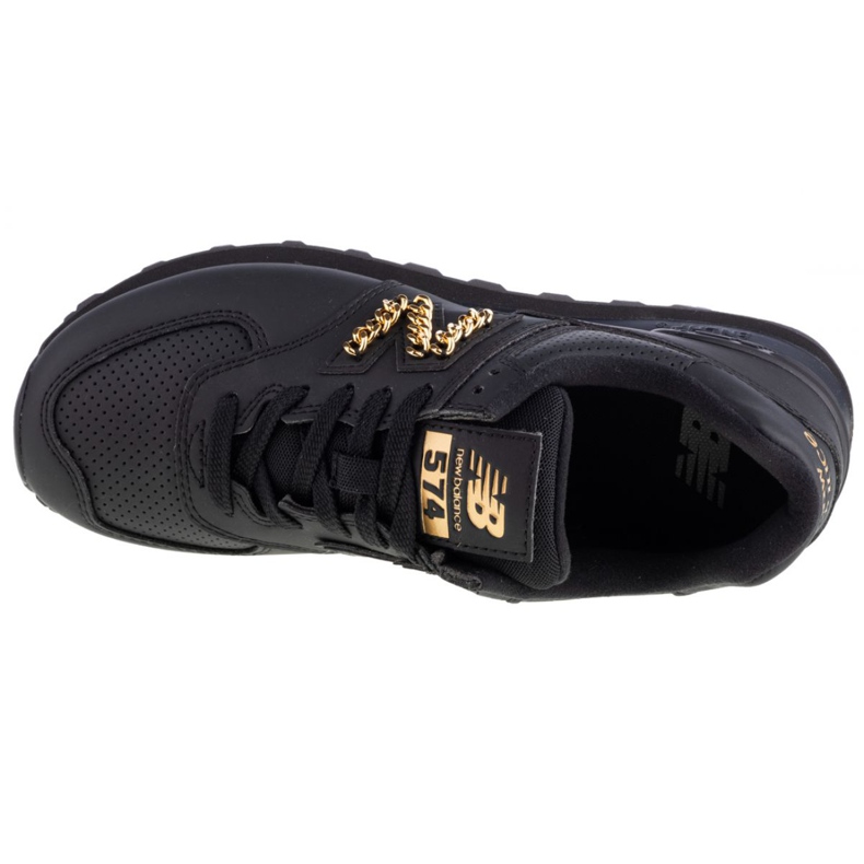 Sapatos New Balance W WL574HNQ preto dourado 2