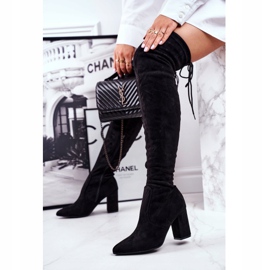 S.Barski Botas de salto feminino camurça preta Milwa preto 1