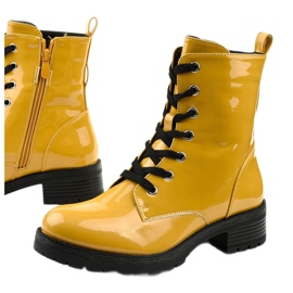 Botas deslizantes lacadas amarelas amarelo 1