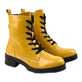 Botas deslizantes lacadas amarelas amarelo 2