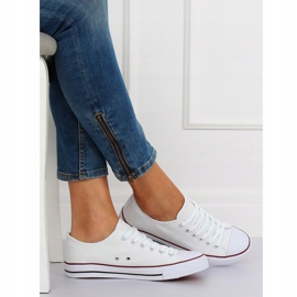 Tênis branco clássico feminino JD05P WHITE / RED 2