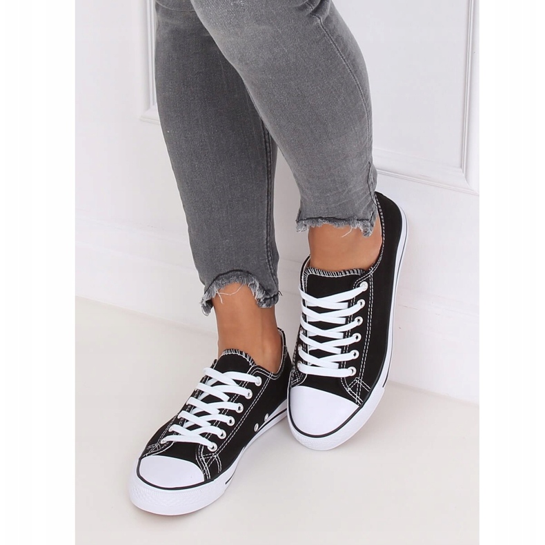 Tênis clássico feminino preto JD05 PRETO / BRANCO 2