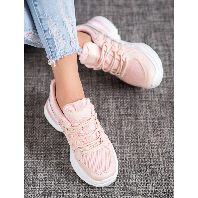 SHELOVET Calçados esportivos elegantes na plataforma rosa 1