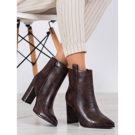 Seastar Botas elegantes com um padrão castanho 1
