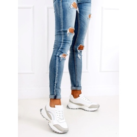 Tênis esportivos cinza LA87P branco e cinza 1