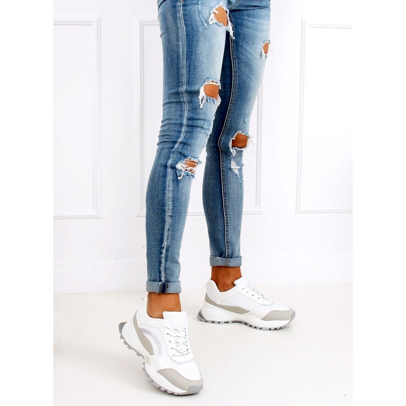 Tênis esportivos cinza LA87P branco e cinza 1