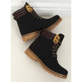 Botas femininas pretas com isolamento de madeira C001-1 Preta preto 1