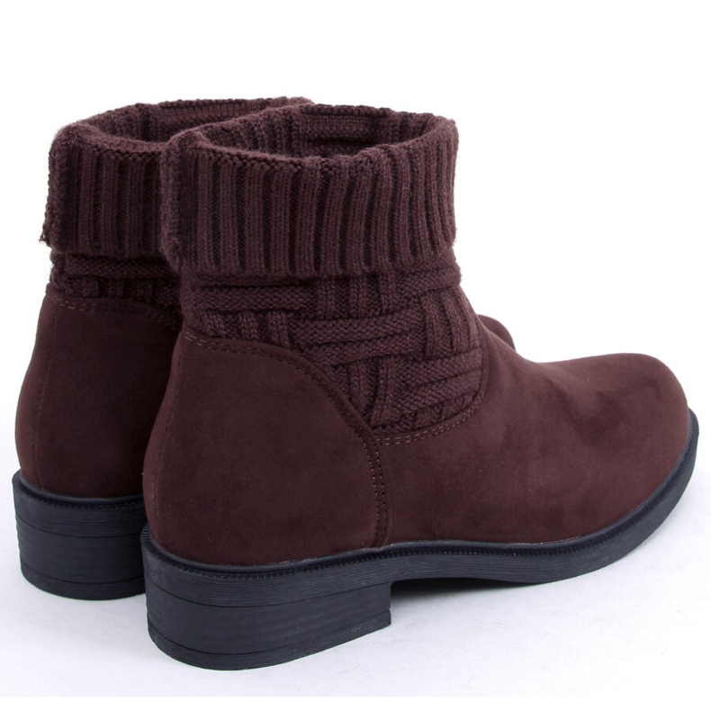 Botas com parte superior de suéter marrom E2100 marrom castanho 2 Botas com parte superior de suéter marrom E2100 marrom castanho 2