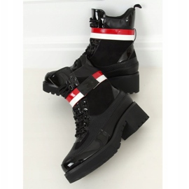 Botas femininas pretas com cordões NS086 pretas branco preto vermelho 2 Botas femininas pretas com cordões NS086 pretas branco preto vermelho 2