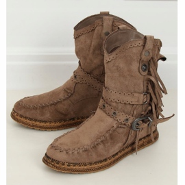 Botas estilo Boho em bege ST-17P Khaki cáqui 1