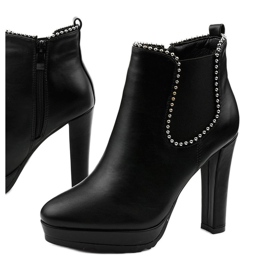 Botins pretos com zíper e elástico Circus 2