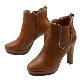 Botins marrons com zíper e elástico Circus castanho 2
