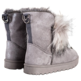 Bella Paris Botas de neve com pele cinza 1