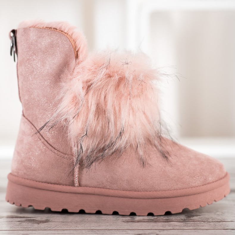 Bella Paris Botas de neve com pele rosa 1