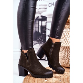 S.Barski Botas de salto feminino quentes Khaki Veronica marrom 2