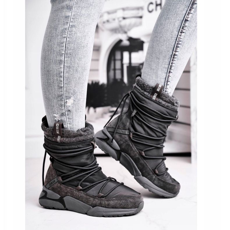 Botas de neve femininas Big Star Grey GG274629 cinza 1