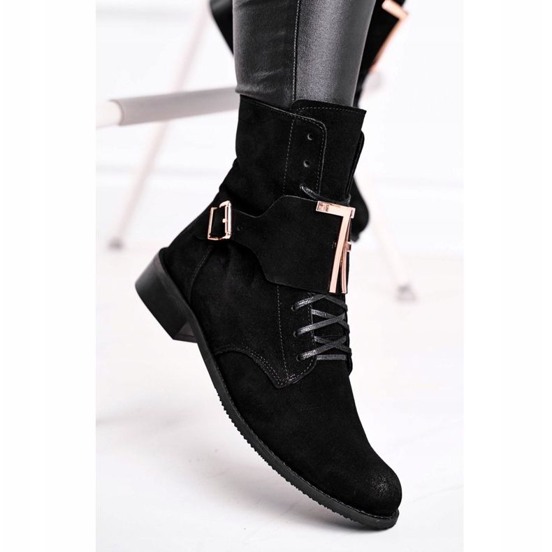 Botas femininas Nicole Suede Preto 2591 1