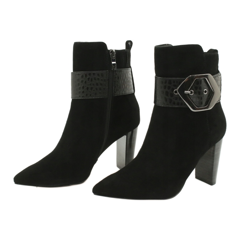 Caprice Botas de couro preto com fivela 25317-25 025 2 Caprice Botas de couro preto com fivela 25317-25 025 2
