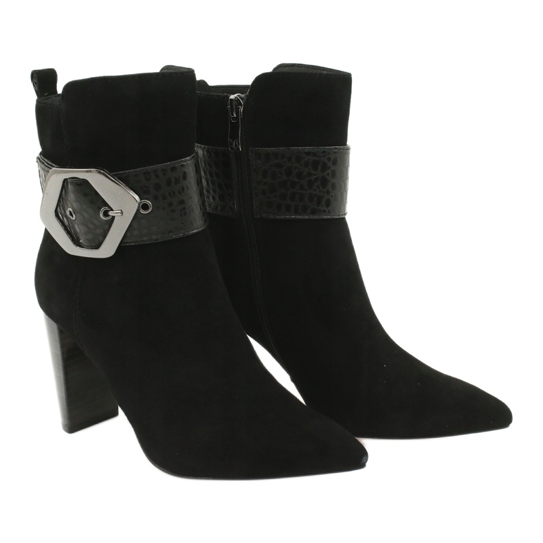 Caprice Botas de couro preto com fivela 25317-25 025 4 Caprice Botas de couro preto com fivela 25317-25 025 4