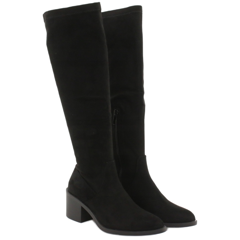 Filippo Botas de camurça até os joelhos DKZ1585 / 20 BK preto 3