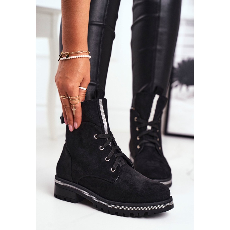 SEA Botas femininas Eco camurça preta Hundret Porcentagem preto 1