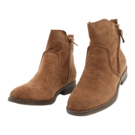 Evento Botins de camelo camurça com zíper castanho 2