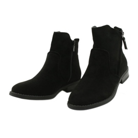 Evento Botins de camurça preta com zíper preto 2