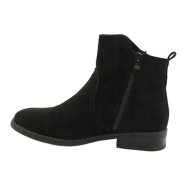 Evento Botins de camurça preta com zíper preto 1