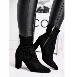 S.Barski Botas femininas de salto Centki Black Panther preto 2