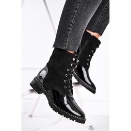 S.Barski Botas femininas quentes trovões negros preto 1