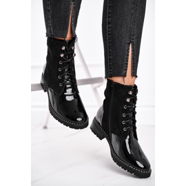 S.Barski Botas femininas quentes trovões negros preto 2